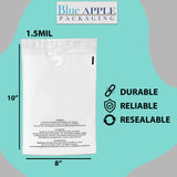 Poly Bags with suffocation warning 1.5 Mil 8X10 inches