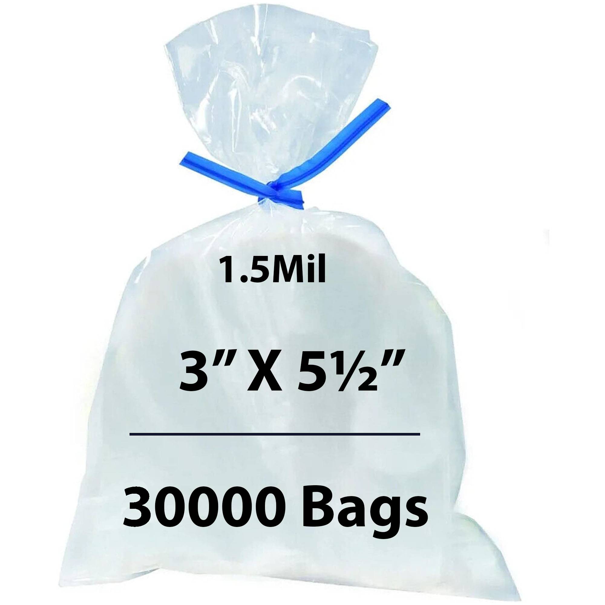 Flat clear Polypropylene Bags 1.5 Mil 3X5.5 inches 30000 Bags
