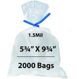 Flat Polypropylene Bags 1.5 Mil 5.75X9.75 inches 2000 Bags