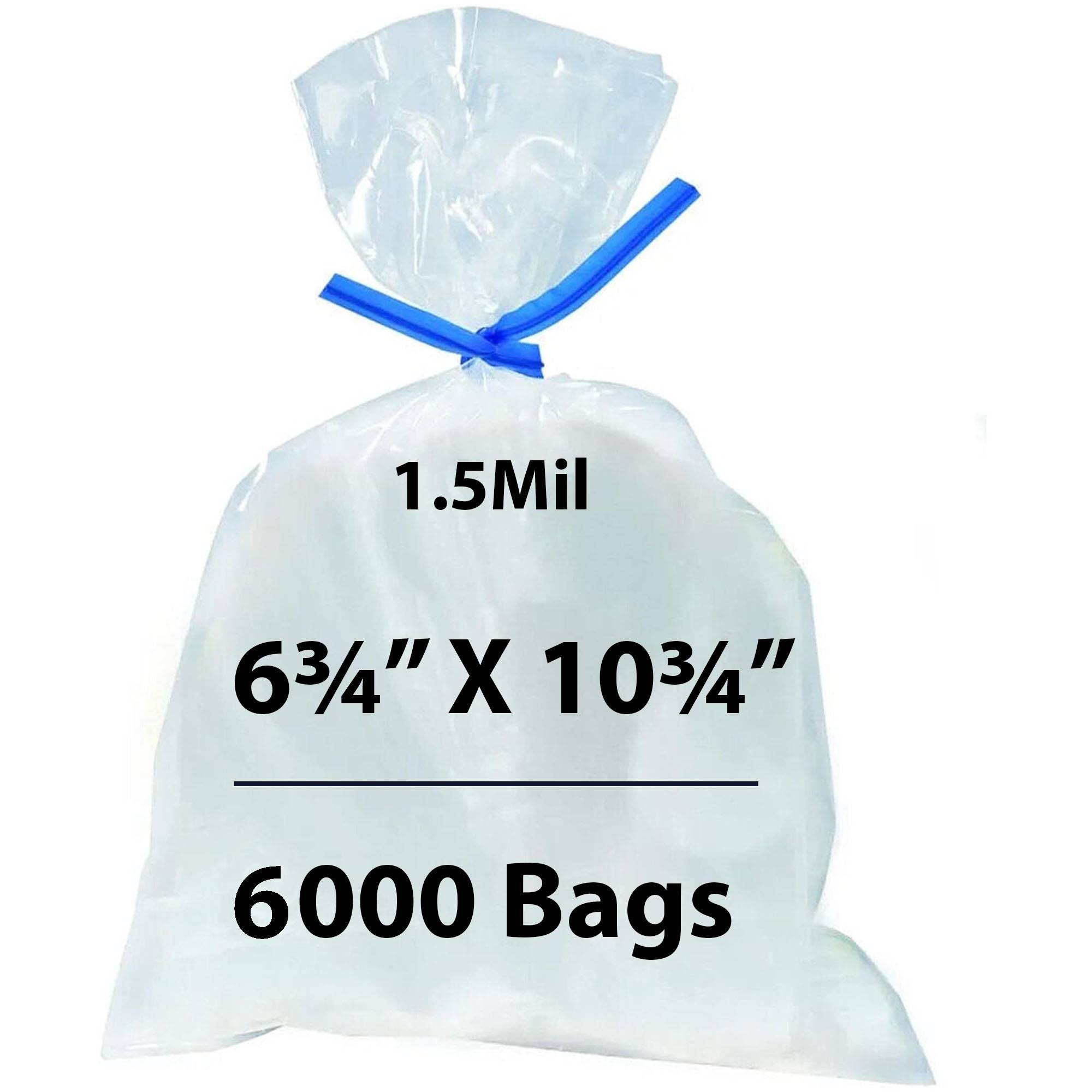 Flat Polypropylene Bags 1.5 Mil 6.75X10.75 inches 6000 Bags