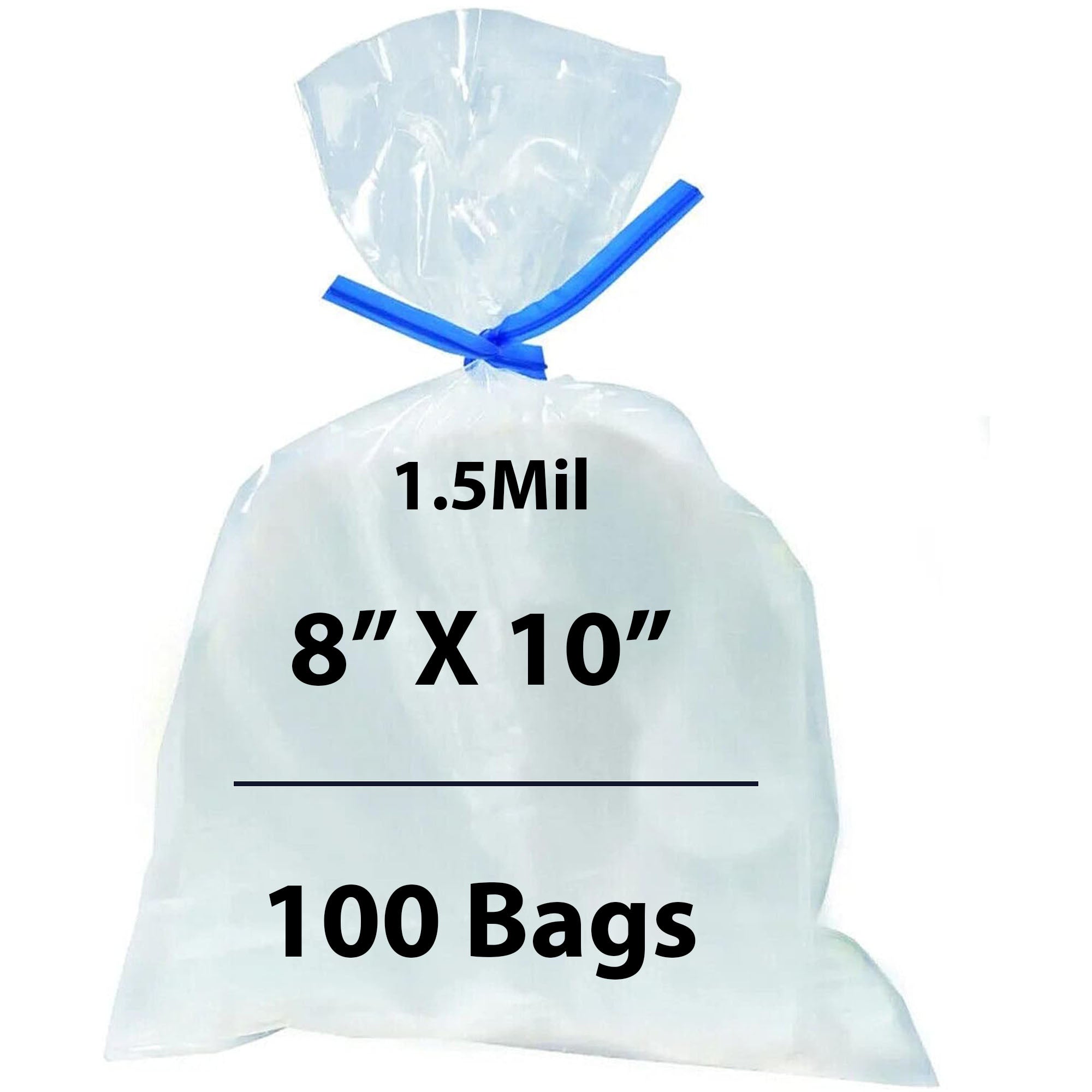 Flat Polypropylene Bags 1.5 Mil 8X10inches 100 Bags