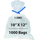 Flat Polypropylene Bags 1.5 Mil 10X12 inches 1000 Bags