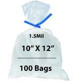 Flat Polypropylene Bags 1.5 Mil 10X12inches 100 Bags