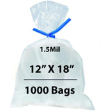 Flat Polypropylene Bags 1.5 Mil 12X18 inches 1000 Bags