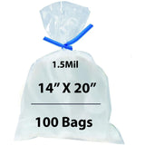 Flat Polypropylene Bags 1.5 Mil 14X20 inches 100 Bags