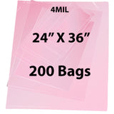 Pink Anti Static Bags 4 mil 24" X 36" 200 Bags