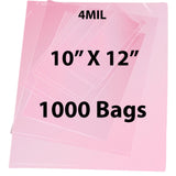 Pink Anti Static Bags 4 mil 10" X 12" 1000 Bags