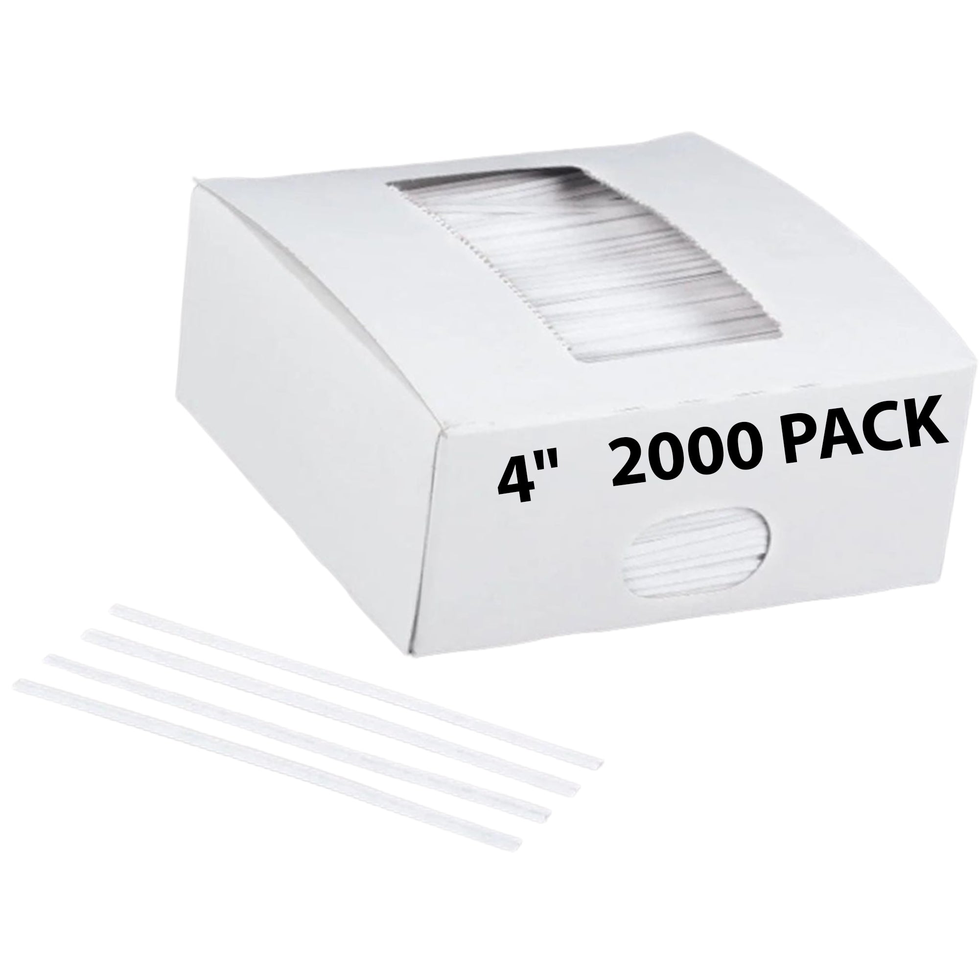 Plastic Twist Ties White 4" 2000 Pack