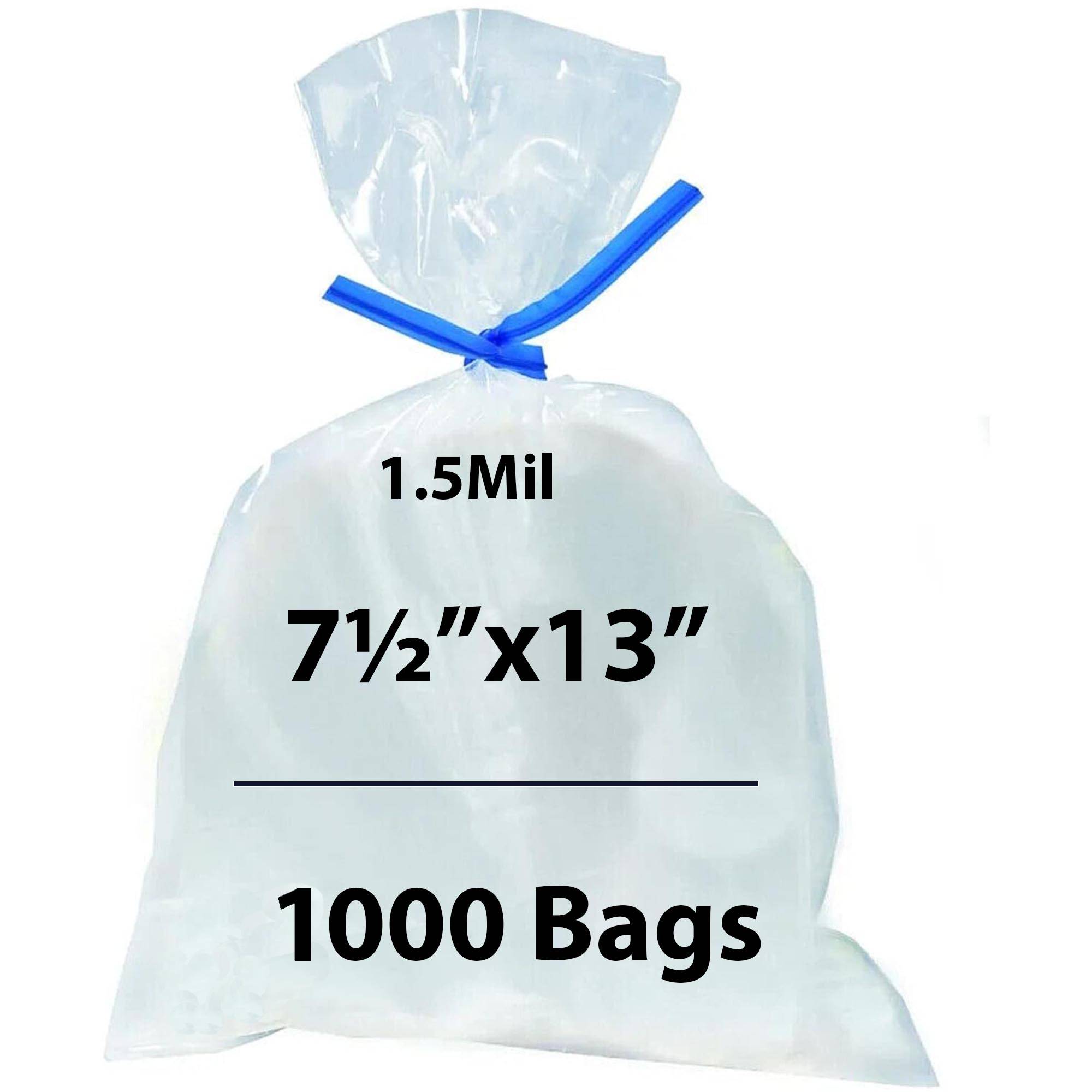 Flat Polypropylene Bags 1.5 Mil 7.5X13 inches 1000 Bags