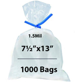 Flat Polypropylene Bags 1.5 Mil 7.5X13 inches 1000 Bags