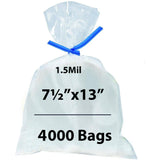 Flat Polypropylene Bags 1.5 Mil 7.5X13 inches 4000 Bags