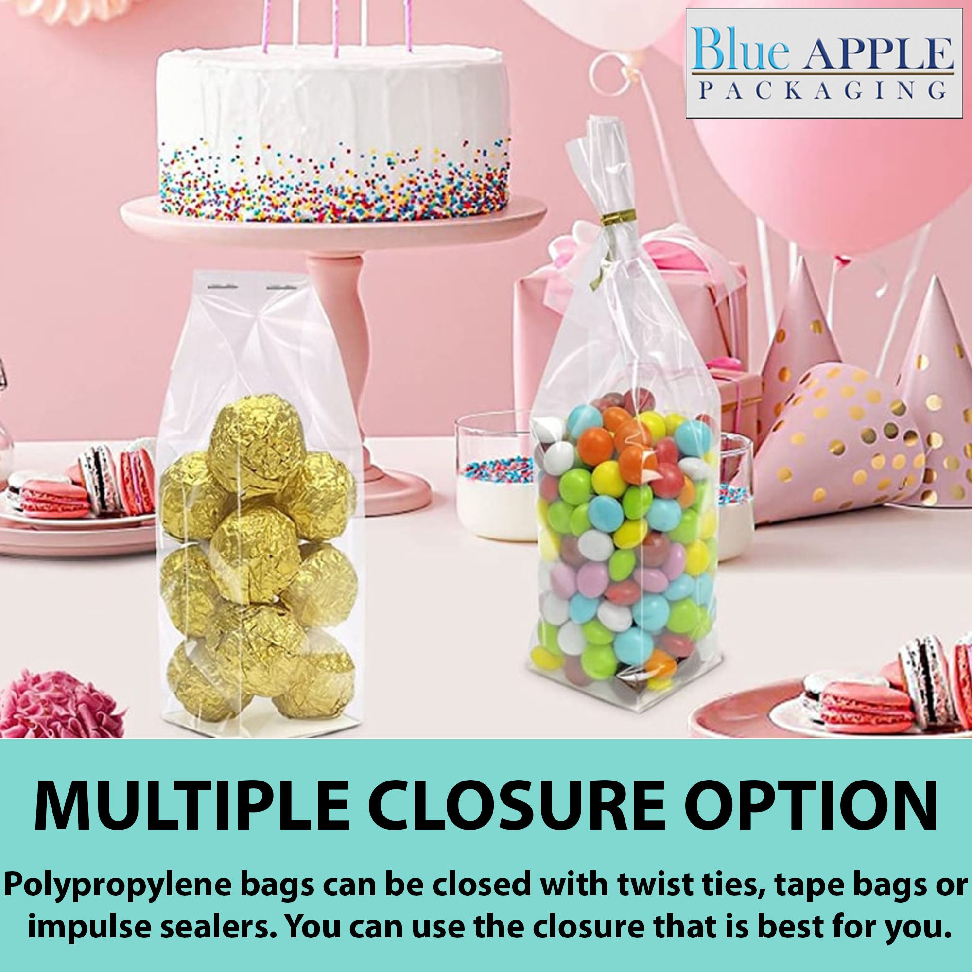 Gusseted Polypropylene Bags 1.5 Mil 4.5 inch X 1.25 inch X 7.5 inch Size