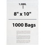 Poly Bags with suffocation warning 1.5 Mil 8X10 inches 1000 Bags