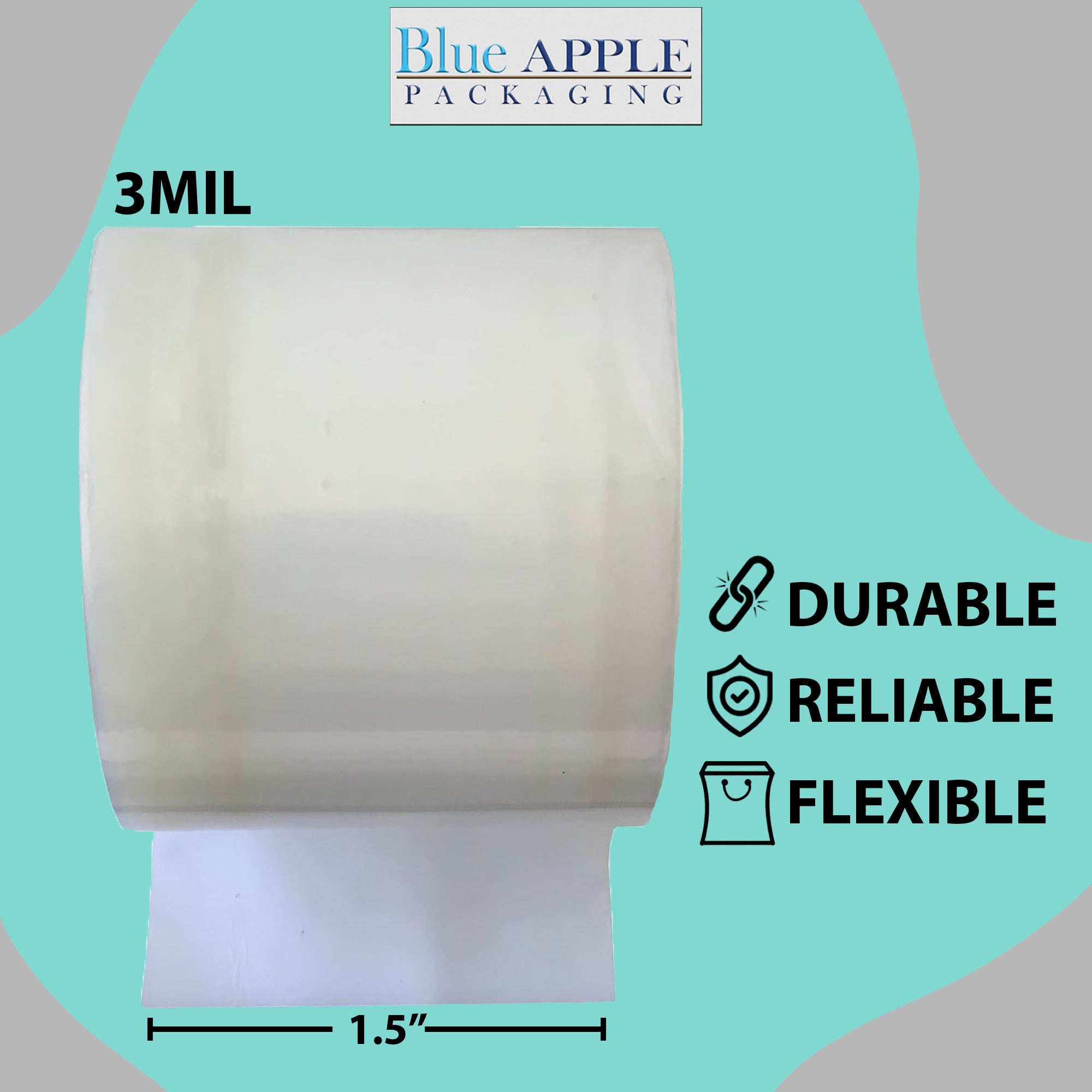 Poly Tubing Roll LDPE 1.5" X 1450' 3 mil