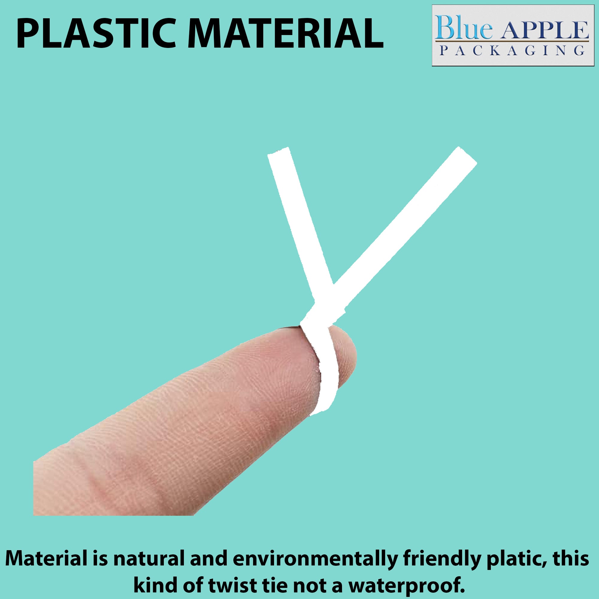 Blue Plastic Covered Twist Ties 5 inch