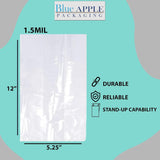 LDPE Clear Gusseted Poly Bags 1.5 mil 5.25" X 2.25" X 12"