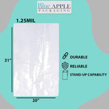 LDPE Clear Gusseted Poly bags 1.25 mil 20" X 18" X 31"