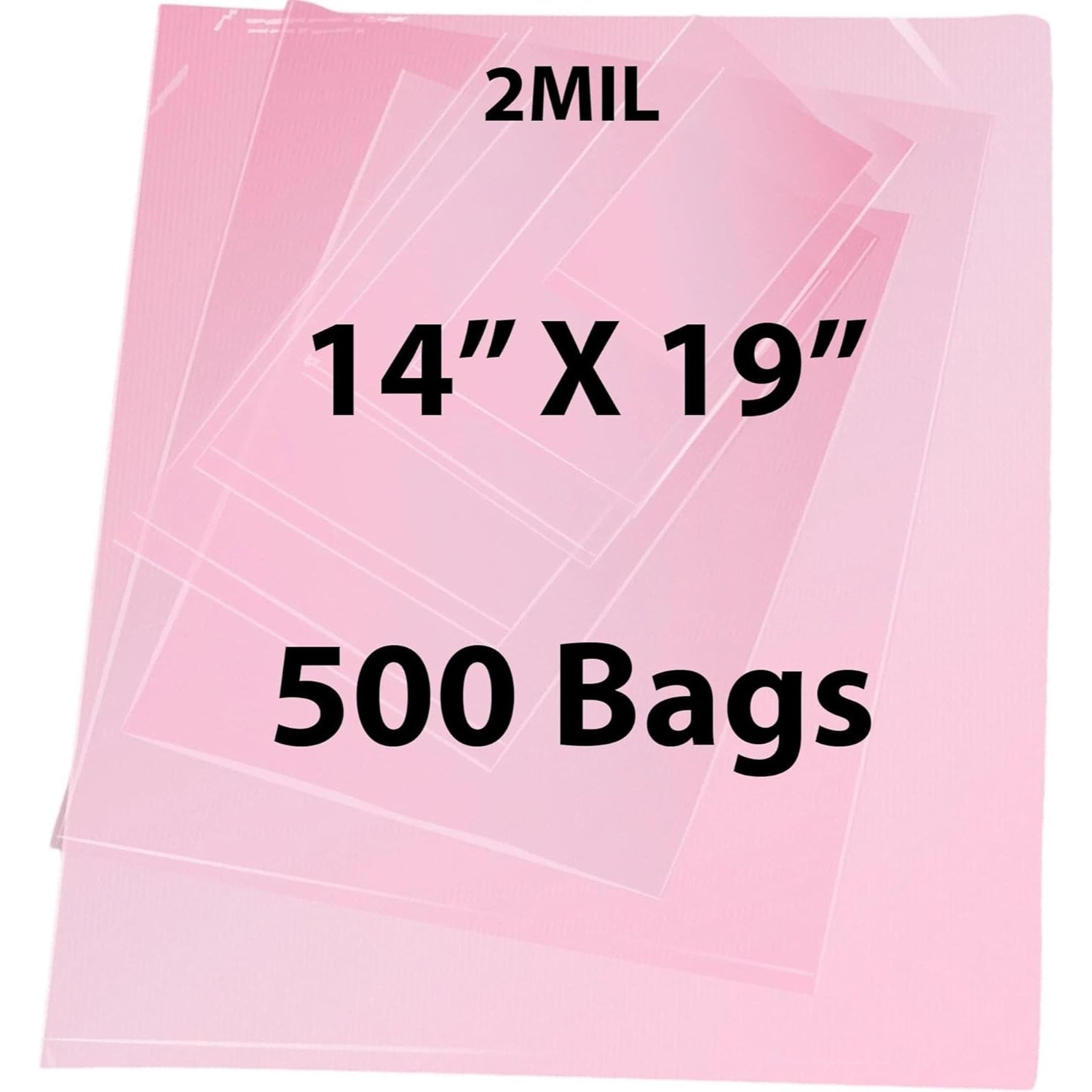Pink Anti Static Bags 2 Mil 14" X 19" 500 Bags