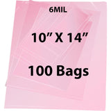 Pink Anti Static Bags 6 Mil 10" X 14" 100 Bags