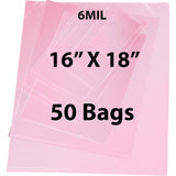 Pink Anti Static Bags 6 Mil 16" X 18" 50 Bags