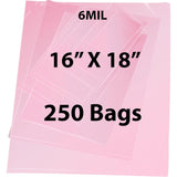 Pink Anti Static Bags 6 Mil 16" X 18" 250 Bags