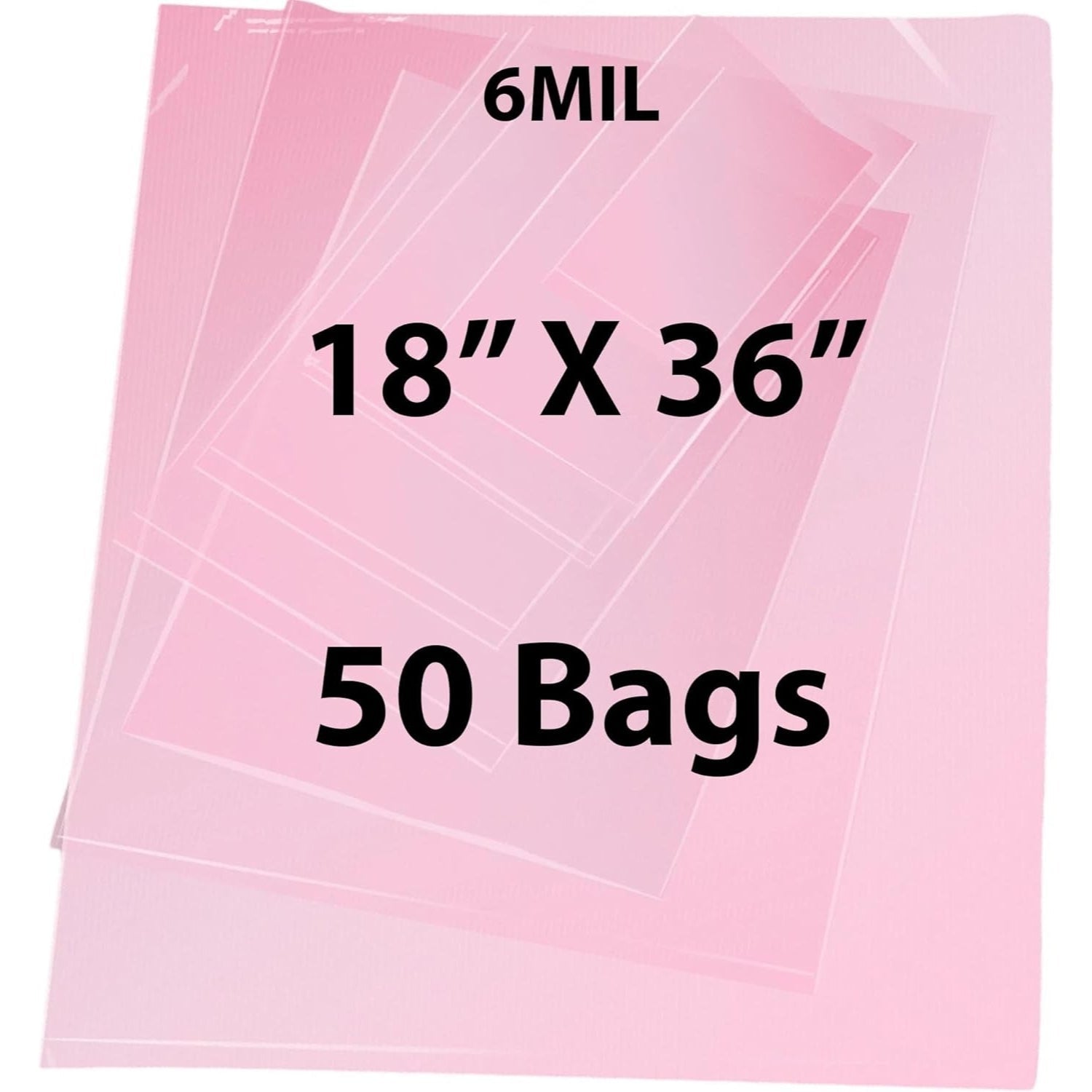 Pink Anti Static Bags 6 Mil 18" X 36" 50 Bags