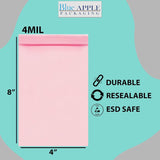Pink Anti Static Zip lock bags 4 mil 4" X 8"