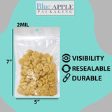 Polypropylene Ziplock Bags with hang hole 2 Mil 5X7 inches