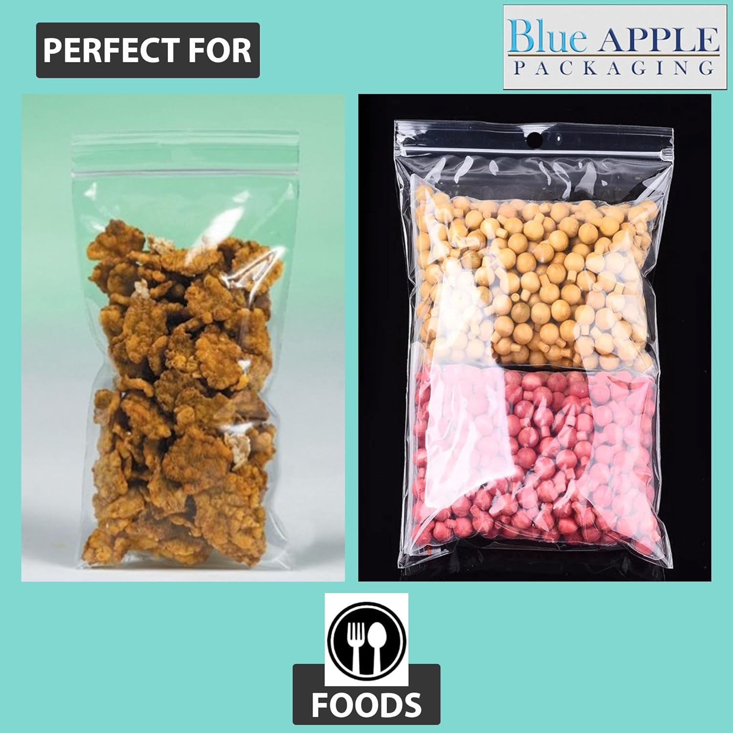 Polypropylene Ziplock Bags with hang hole 2 Mil 5X7 inches