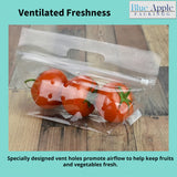 Clear polypropylene produce bags for professional retail displays