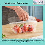 Clear polypropylene vented produce pouch for retail fruit and vegetable packaging