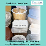 15" X 9" X 32" 7 1/2-10 Gal Clear LLDPE Trash Can Liners 0.4 Mil