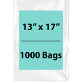 Clear poly bags 1 Mil Size 13 inch (width) X 17 inch (Height) Pack of 1000 Bags