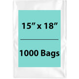 Clear poly bags 1 Mil Size 15 inch (width) X 18 inch (Height) Pack of 1000 Bags