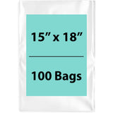Clear poly bags 1 Mil Size 15 inch (width) X 18 inch (Height) Pack of 100 Bags