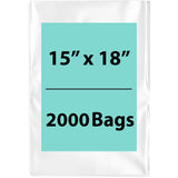 LDPE Clear Poly Bags 15X18 inches 2000 Bags