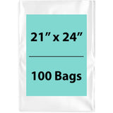 Clear poly bags 1 Mil Size 21 inch (width) X 24 inch (Height) Pack of 100 Bags