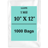 10" X 12" 1 Mil Std Linear LDPE Clear Flat Poly Bags