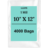 10" X 12" 1 Mil Std Linear LDPE Clear Flat Poly Bags