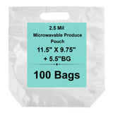 Clear polypropylene vegetable steam pouch for grocery produce packaging