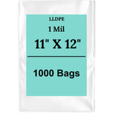 11" X 12" 1 Mil Std Linear LDPE Clear Flat Poly Bags