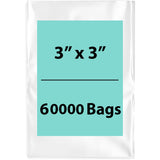 LDPE Clear Poly Bags 3X3 inches 60000 Bags