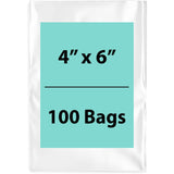 Clear Poly bags 1.25 Mil 4 inch (width) X 6 inch (Height) Pack of 100 Bags
