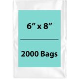 Clear Poly bags 1.25 Mil 6 inch (width) X 8 inch (Height) Pack of 2000 Bags