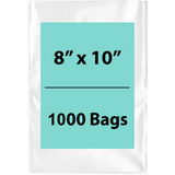 8X10 inches Clear Flat Poly Bags 1.25Mil Open Top (LDPE)