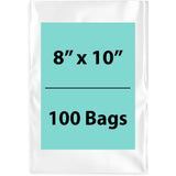 Clear Poly bags 1.25 Mil 8 inch (width) X 10 inch (Height) Pack of 100 Bags