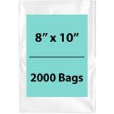 Clear Poly bags 1.25 Mil 8 inch (width) X 10 inch (Height) Pack of 2000 Bags