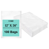 12 x 26 clear co-extruded vacuum pouches 3 mil