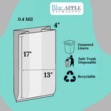13" X 4" X 17" 4 Gal Black LLDPE Trash Can Liners 0.4 Mil
