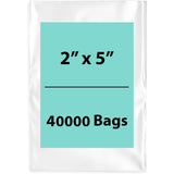 2X5 inches Clear Flat Poly Bags 1.5Mil Open Top (LDPE)